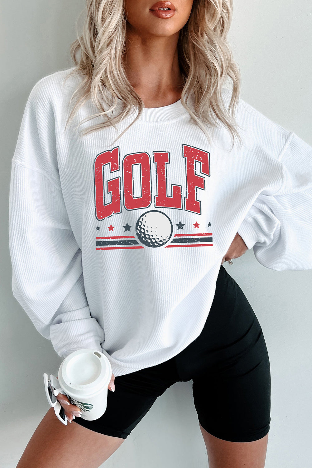 White Golf Baggy Sweatshirt
