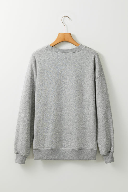 Gray Sequin Baseball Bat Sweatshirt