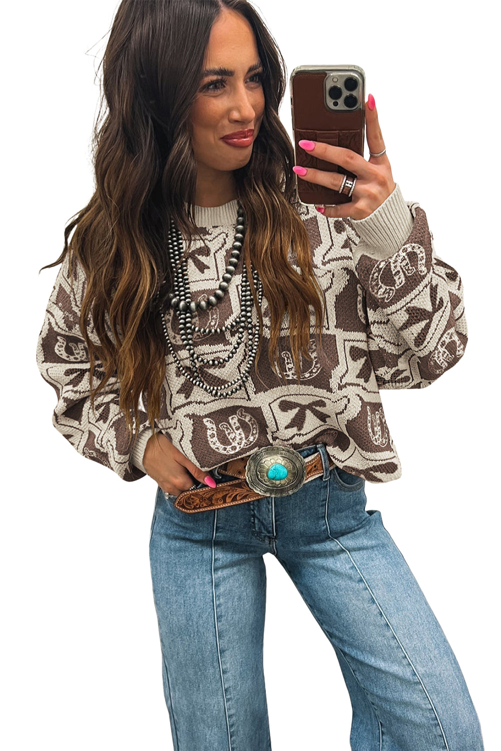 Horseshoe and Bow Sweater