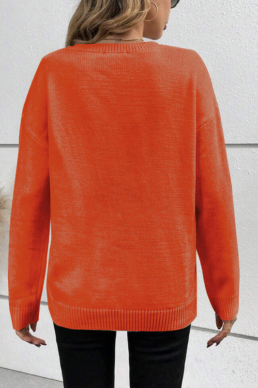 Orange Halloween Boo Sweater