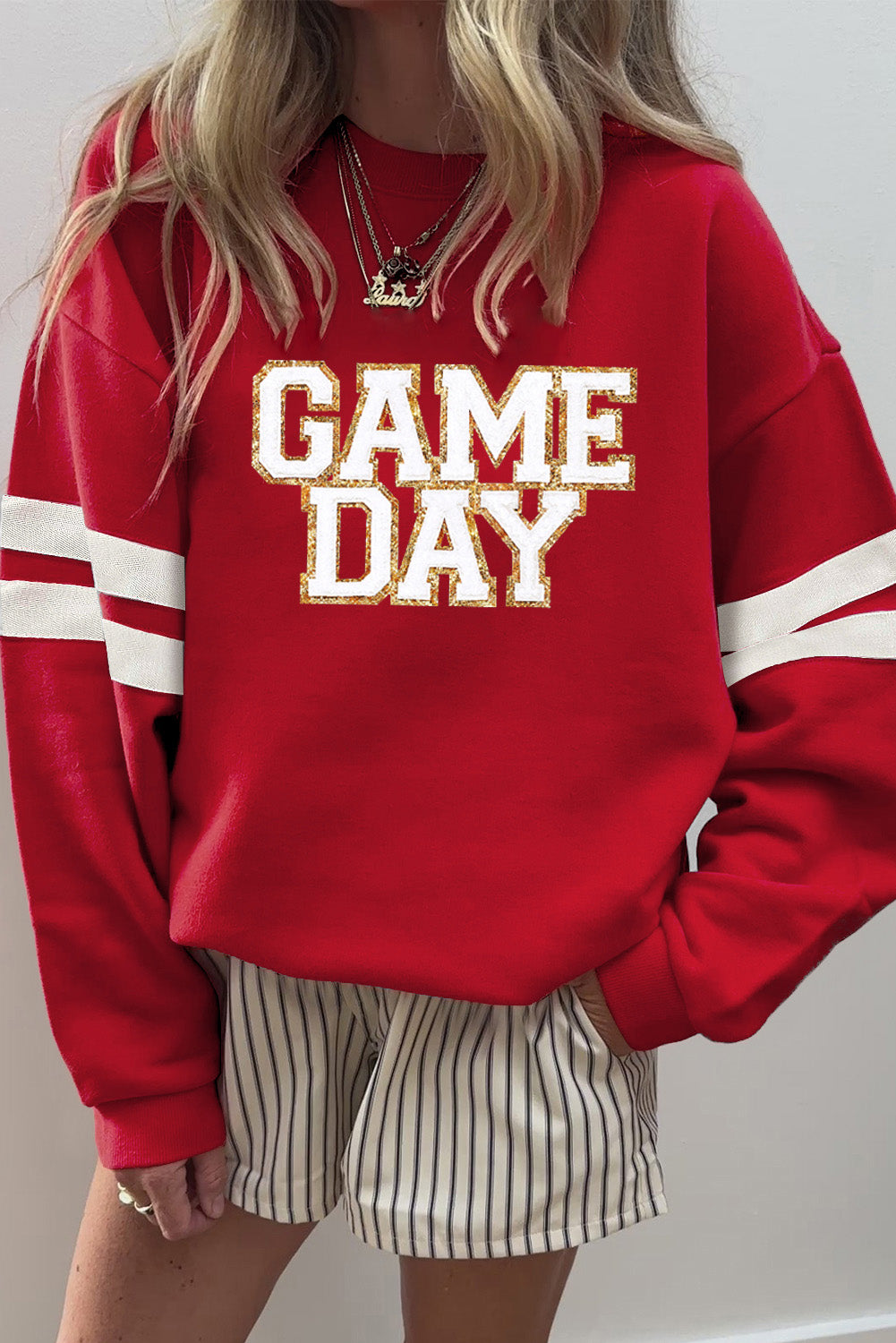 Red GAME DAY Oversized Sweatshirt