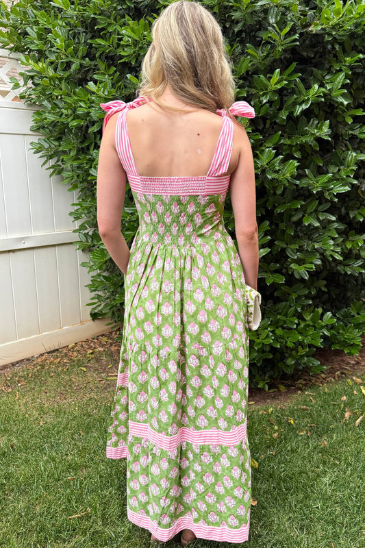 Green Floral Maxi Dress