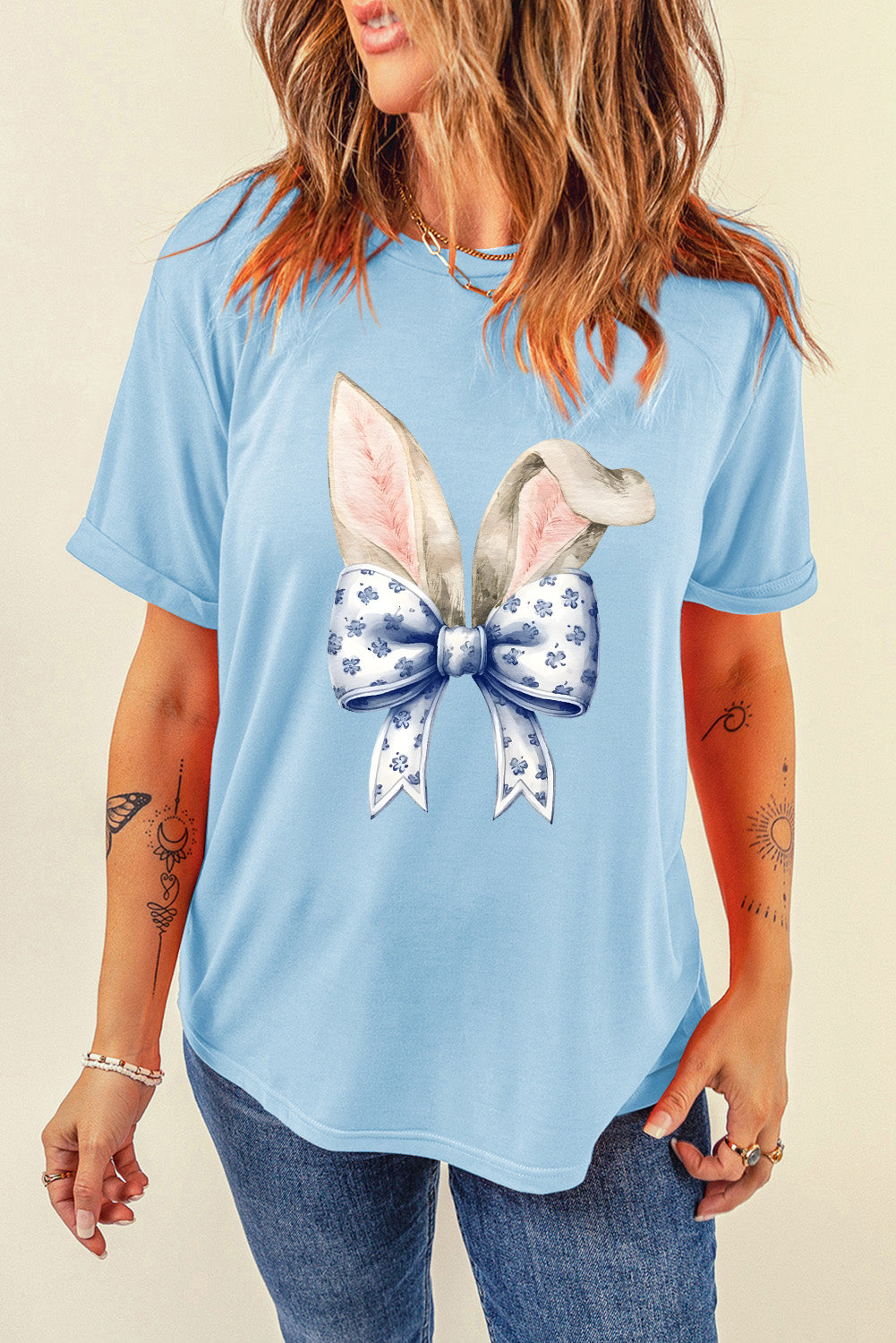 Easter Bunny Ears Bow Tee