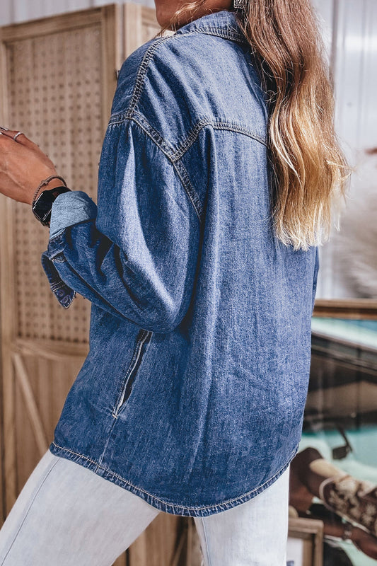 Western Patch Pocket Denim Shirt