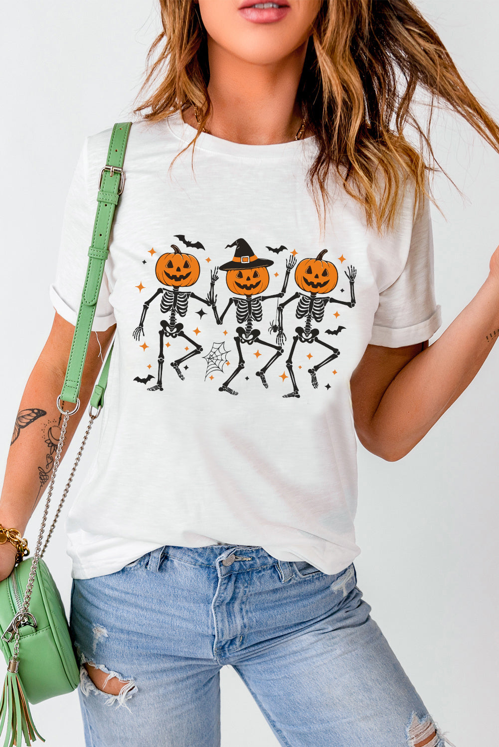 Halloween Pumpkin Skeletons Tee