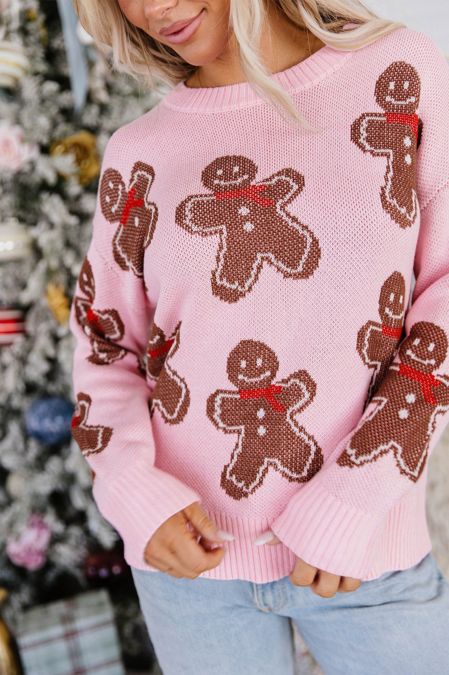Pink Gingerbread Sweater