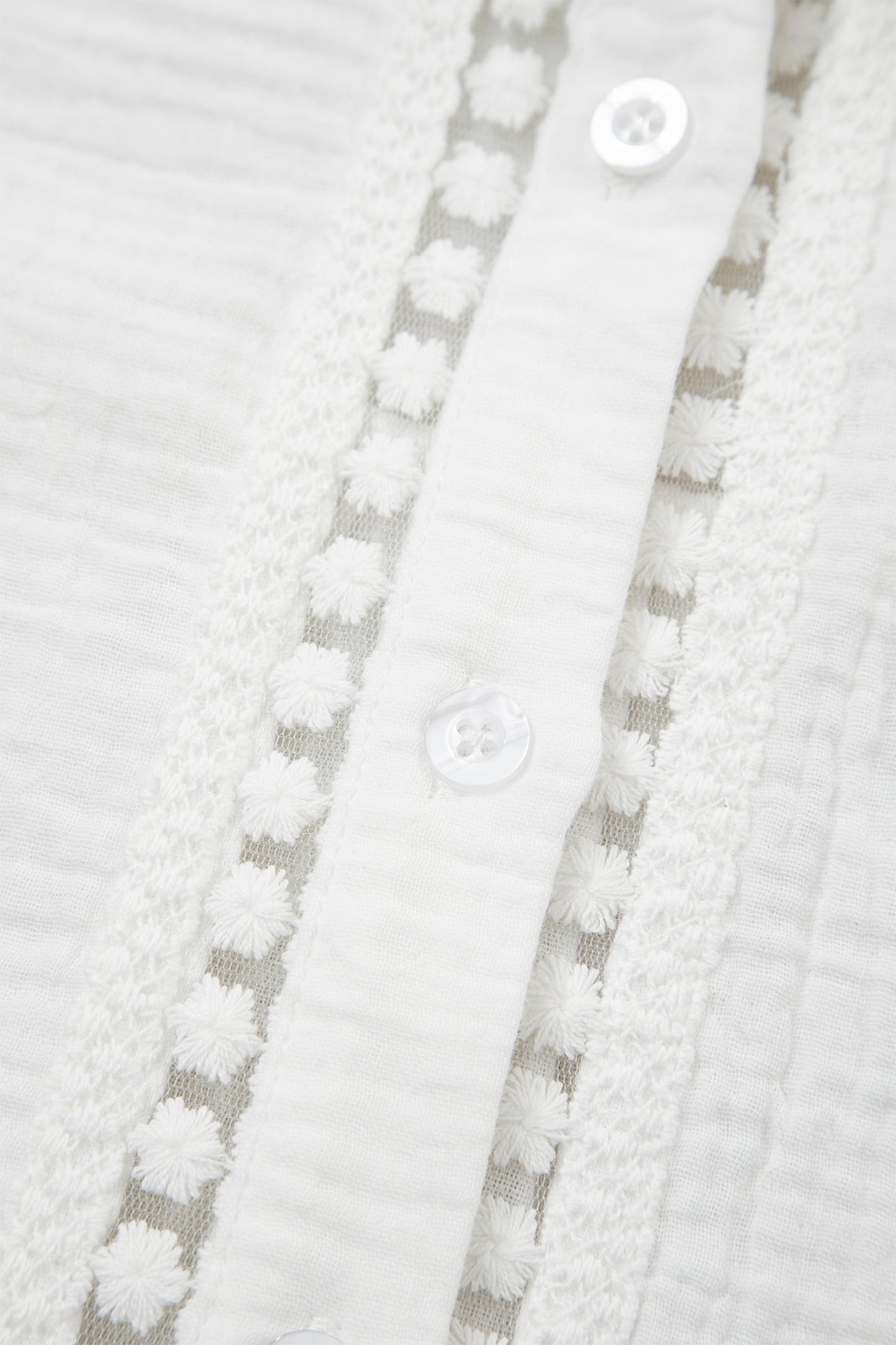 Lace Trim Gauze Shirt