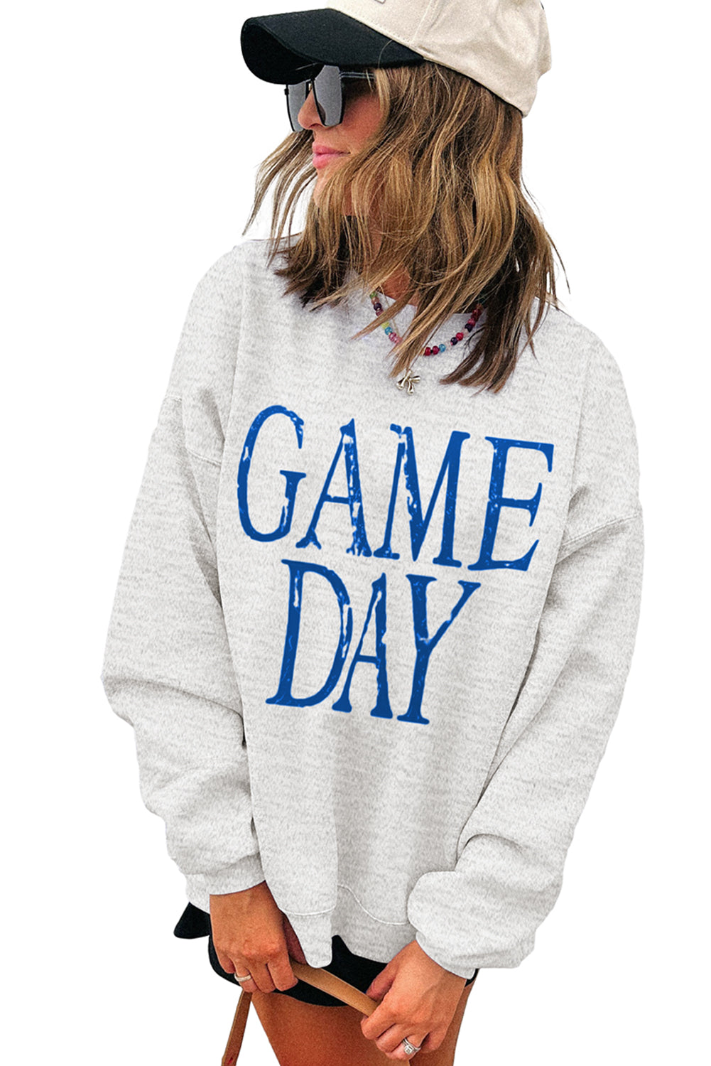 Blue Gameday Vintage Washed Baggy Sweatshirt