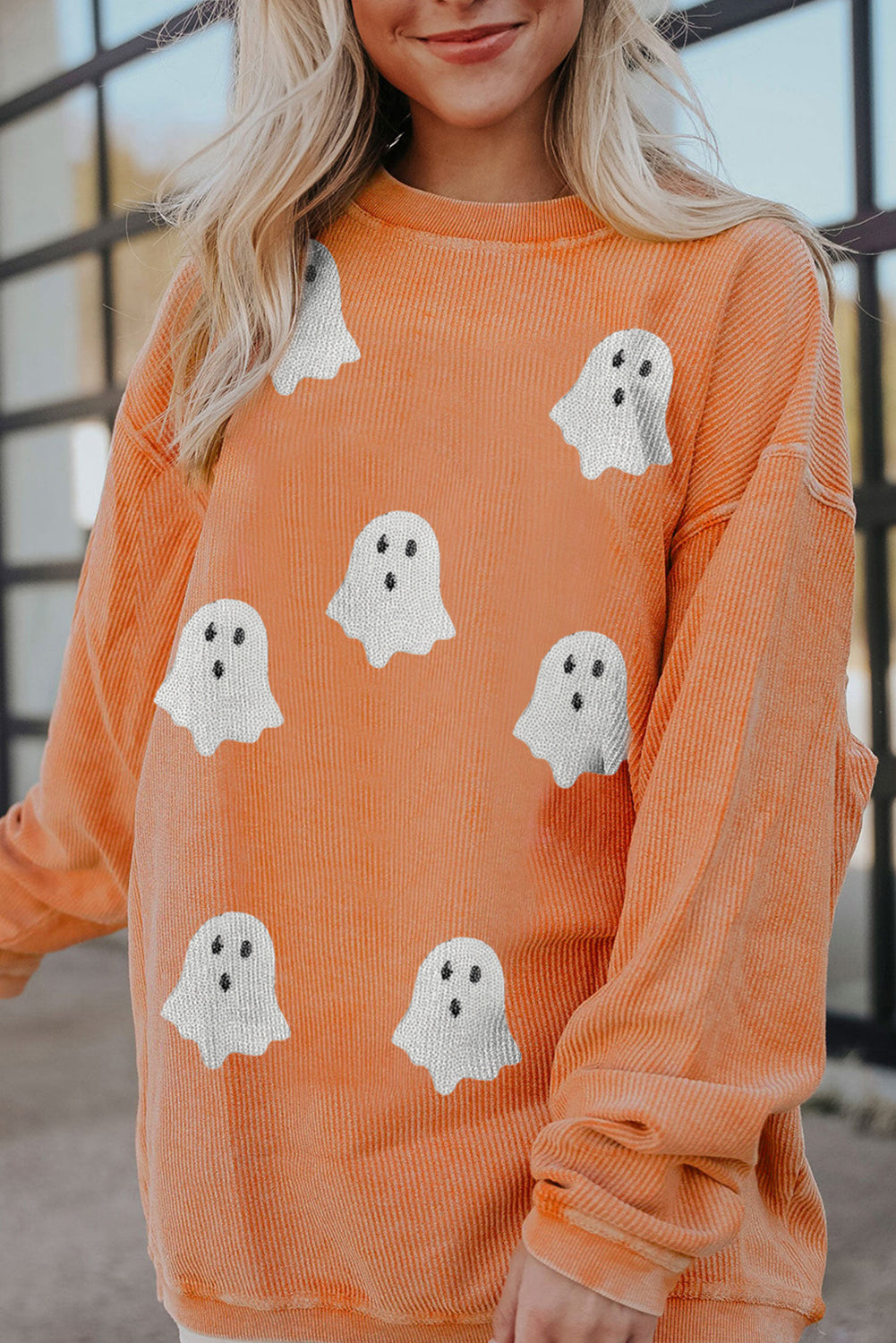 Halloween Ghost Sequin Sweatshirt