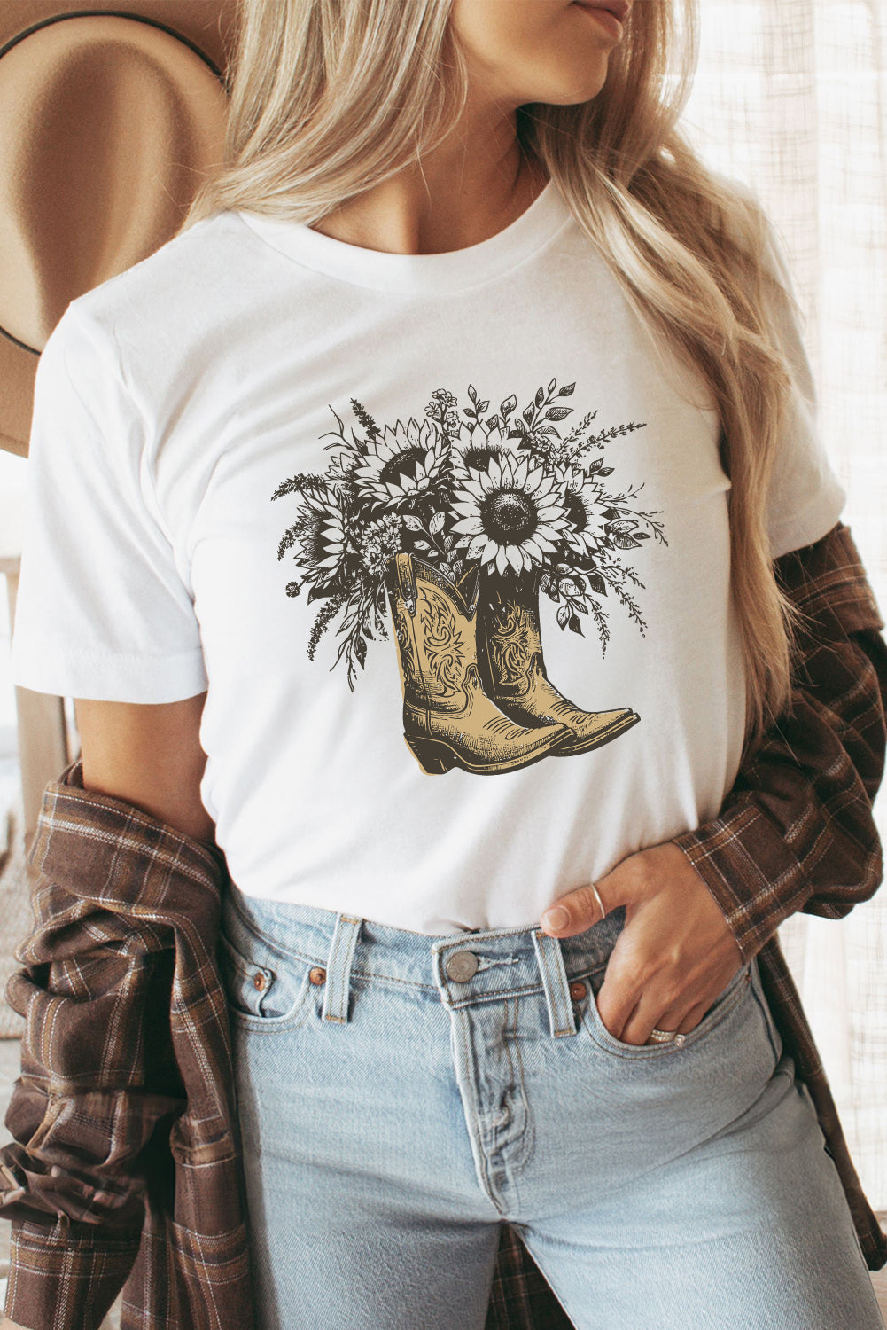 Sunflower & Cowboy Boots Tee