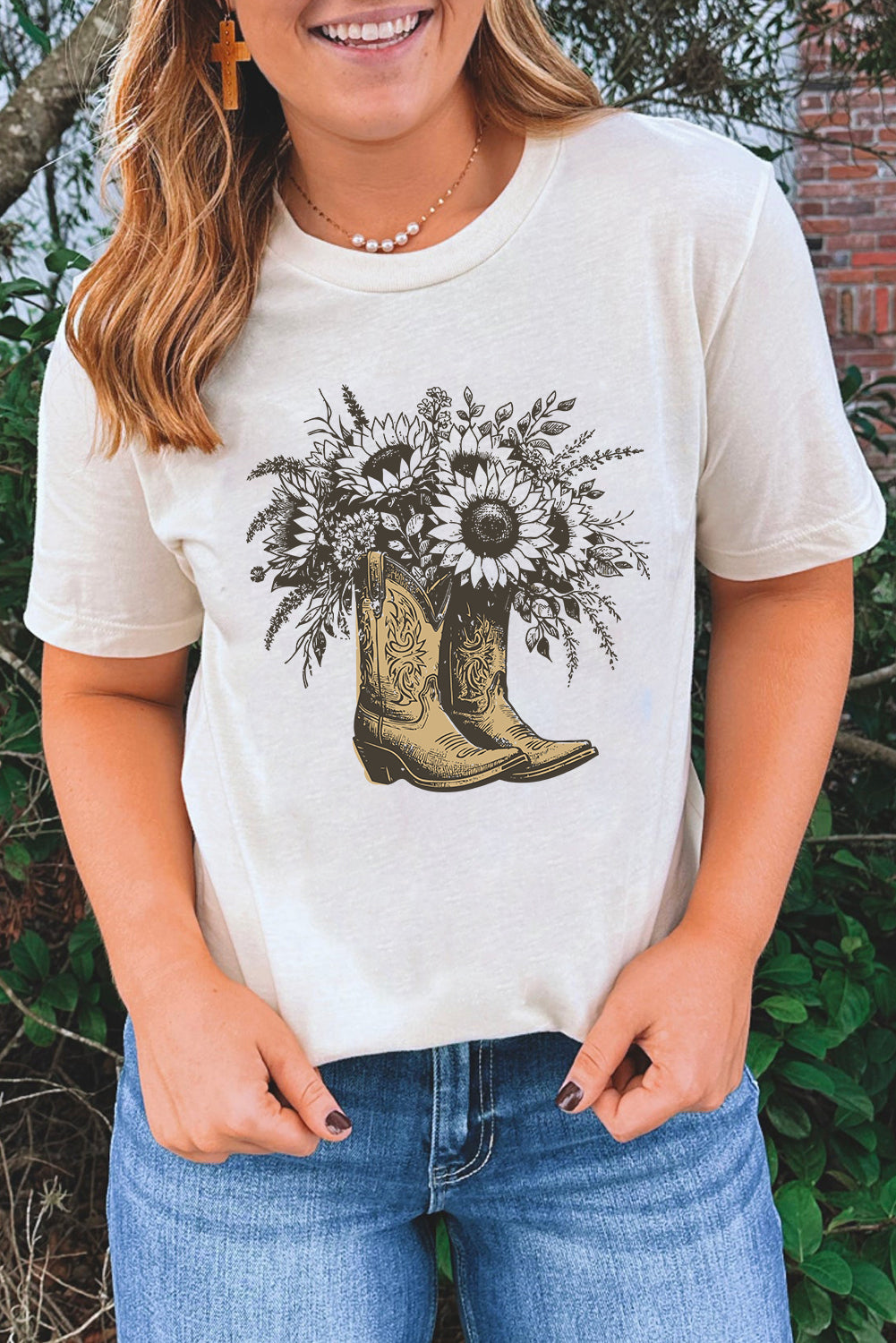 Sunflower & Cowboy Boots Tee