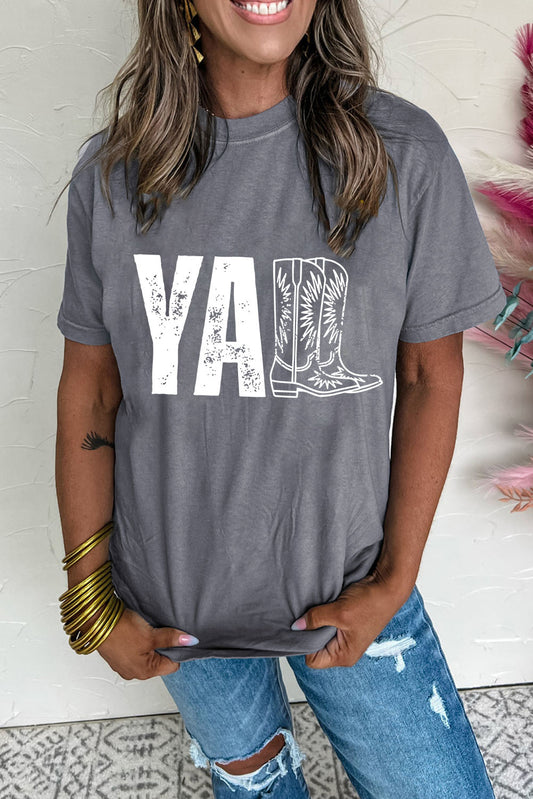 Gray YALL Boots Tee