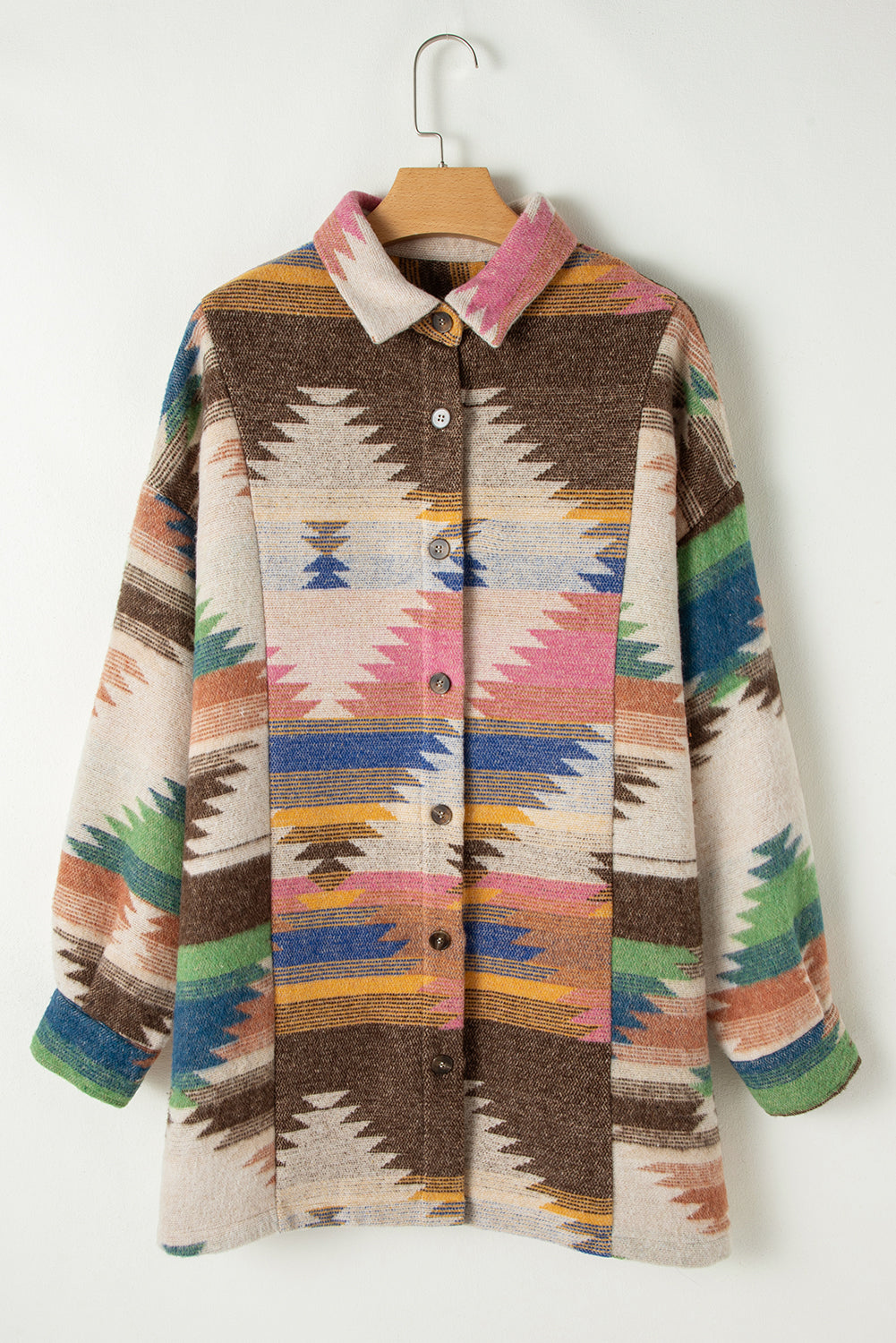 Aztec Print Button Up Shacket