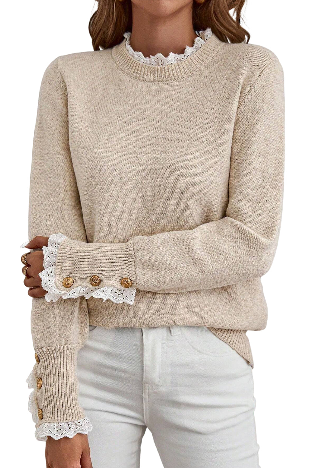 Lace Trim Sweater