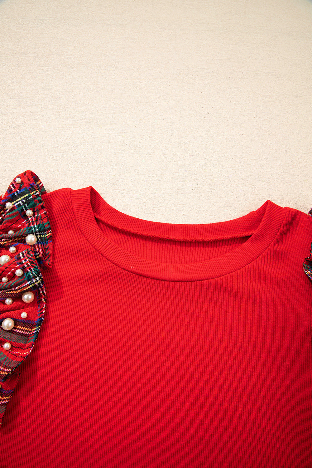 Plaid and Pearl Christmas Shirt