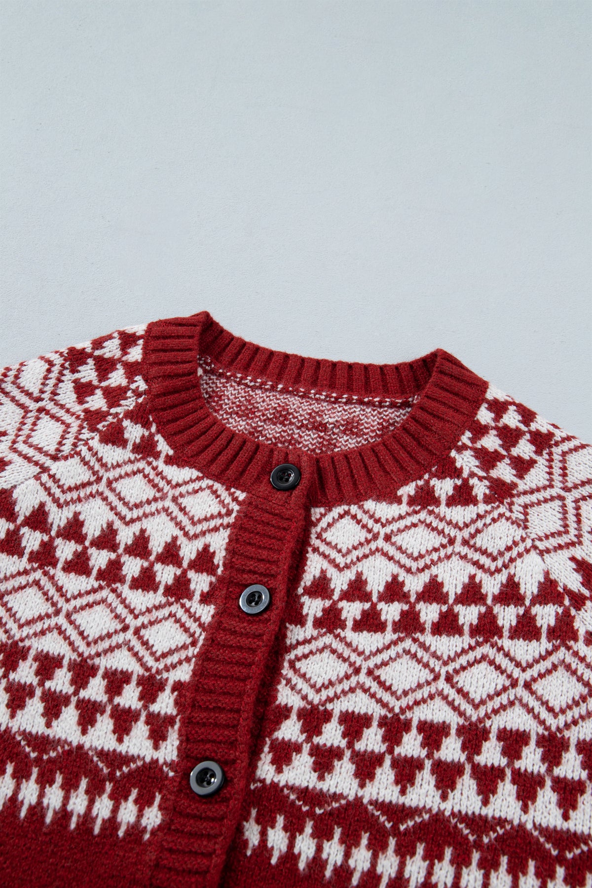 Red Fair Isle Cardigan