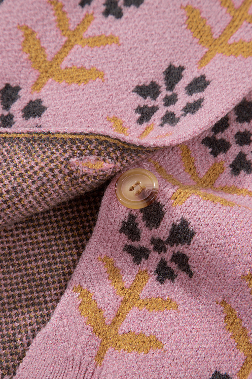 Pink Floral Button Cardigan
