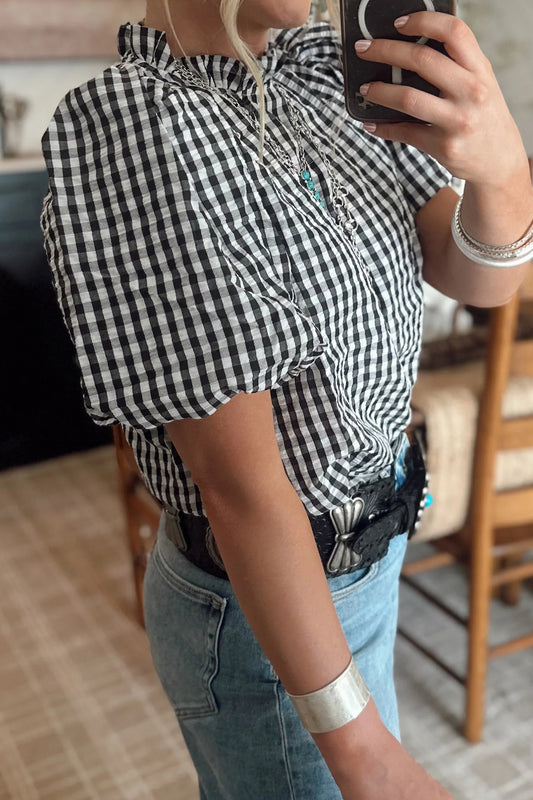 Black Gingham Blouse