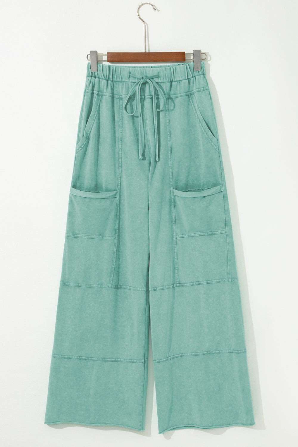 Mineral Wash Wide Leg Cargo Pants