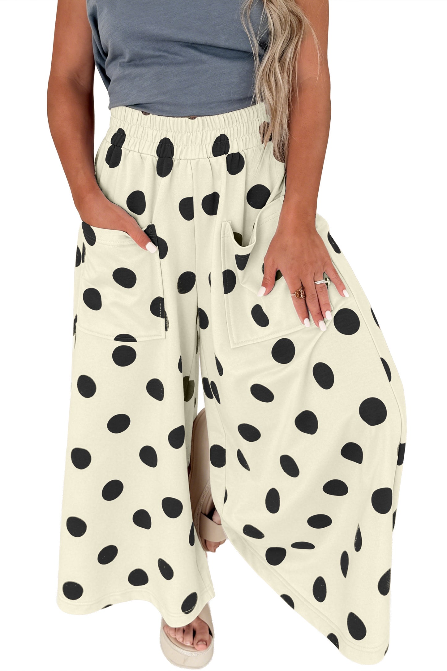 Polka Dot Wide Leg Pants