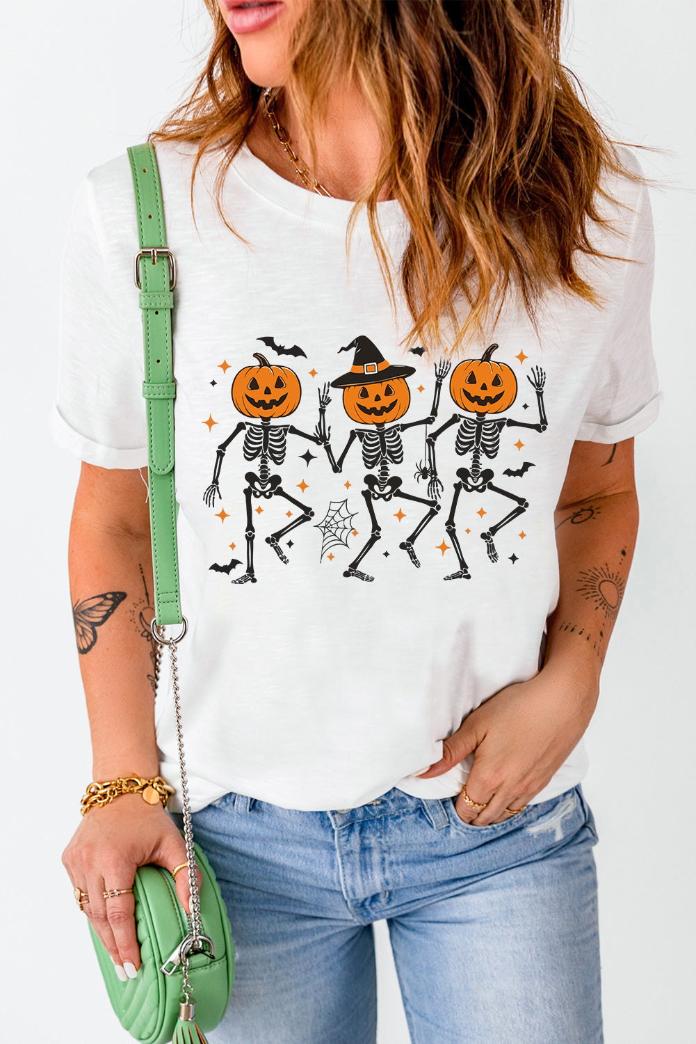 Halloween Pumpkin Skeletons Tee