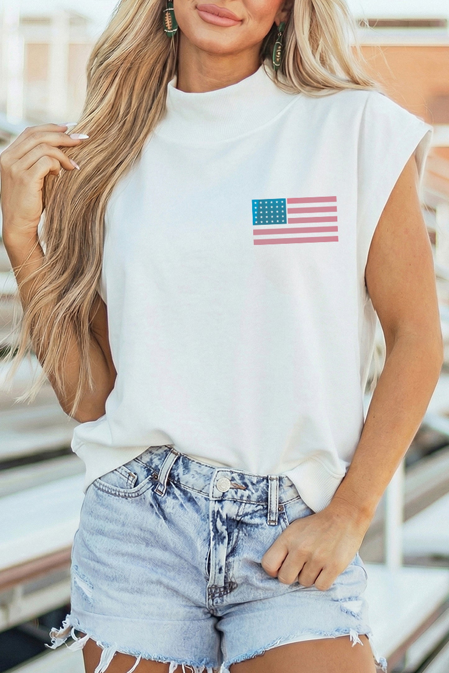 Live Free Flag Top