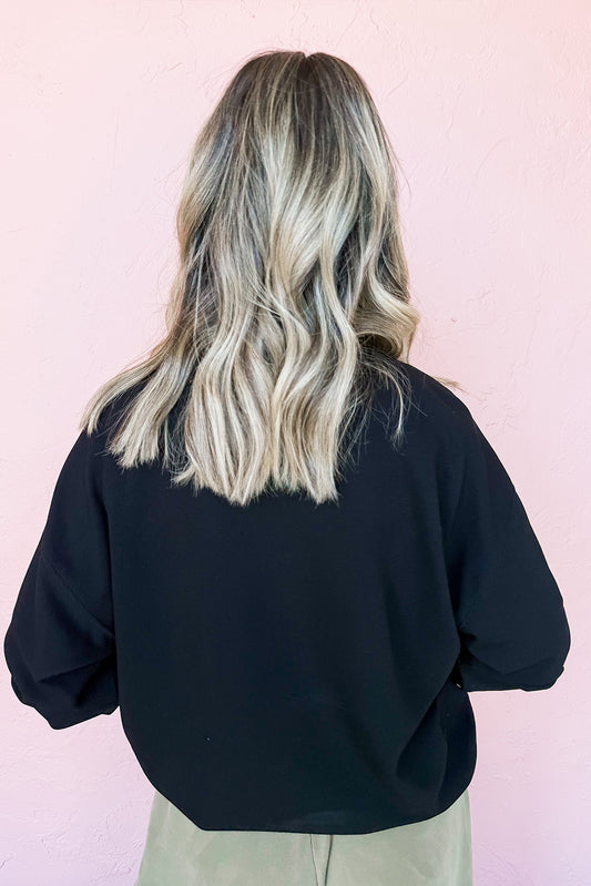 Black Sequin Ghost Halloween Sweatshirt