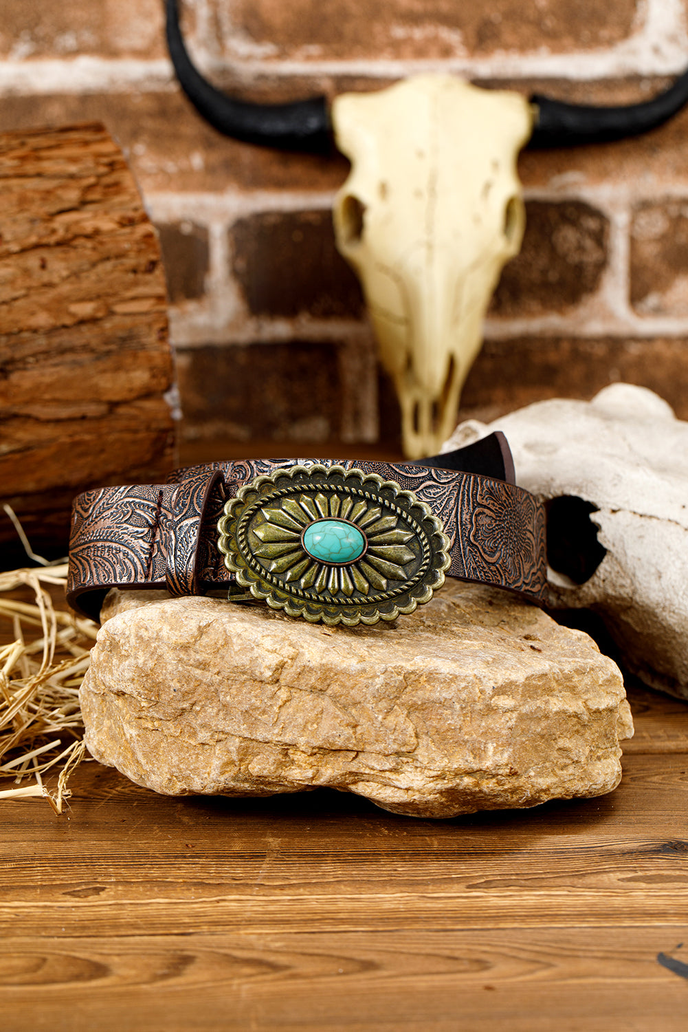 Turquoise Vegan Leather Belt