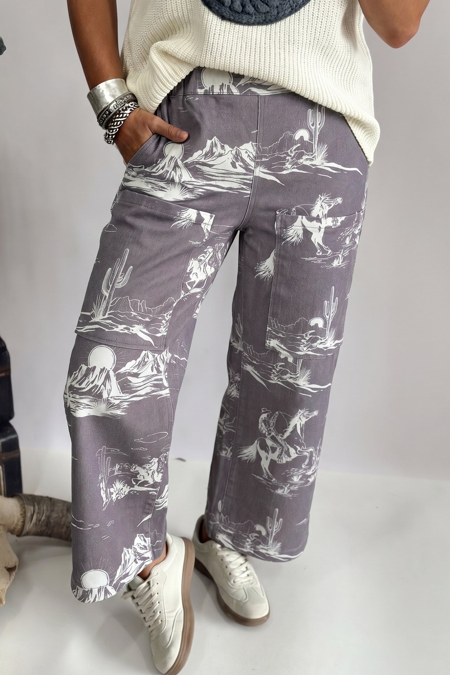 Wild West Vintage Printed Jeans