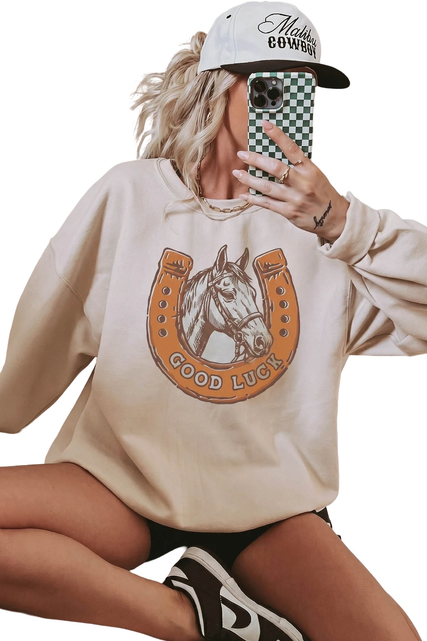 Western Horseshoe Oversized Sweatshirt