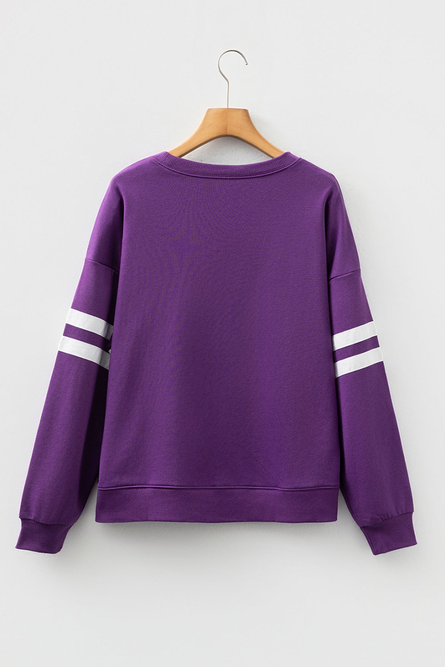 Purple Sequin Mardi Gras Varsity Sweatshirt