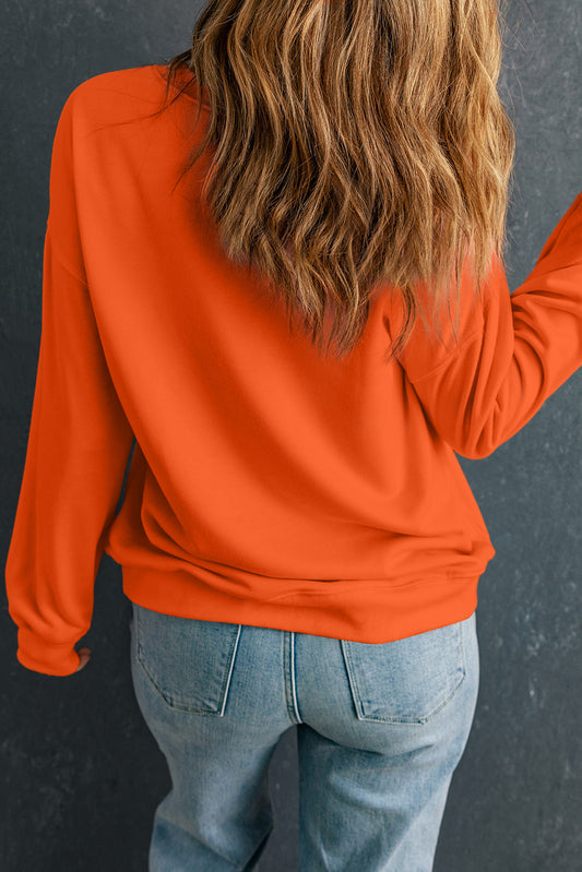 Orange Sequin Halloween Ghost Sweatshirt