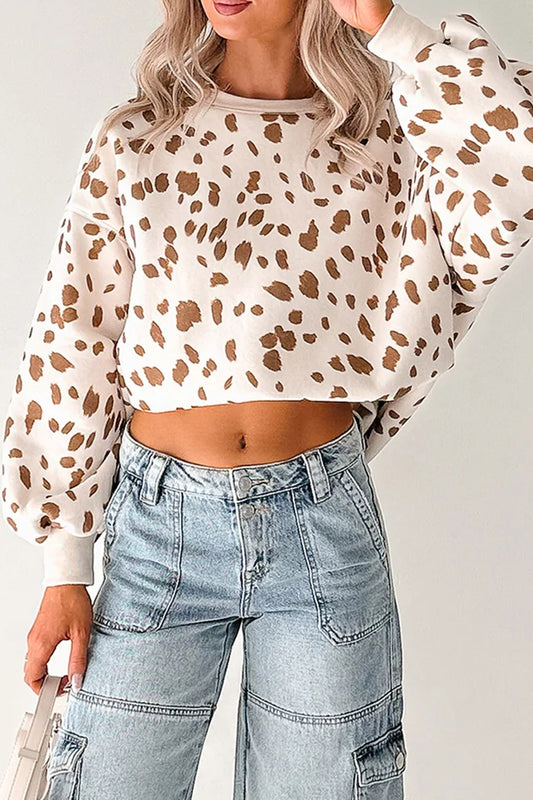 Brown Animal Print Sweatshirt