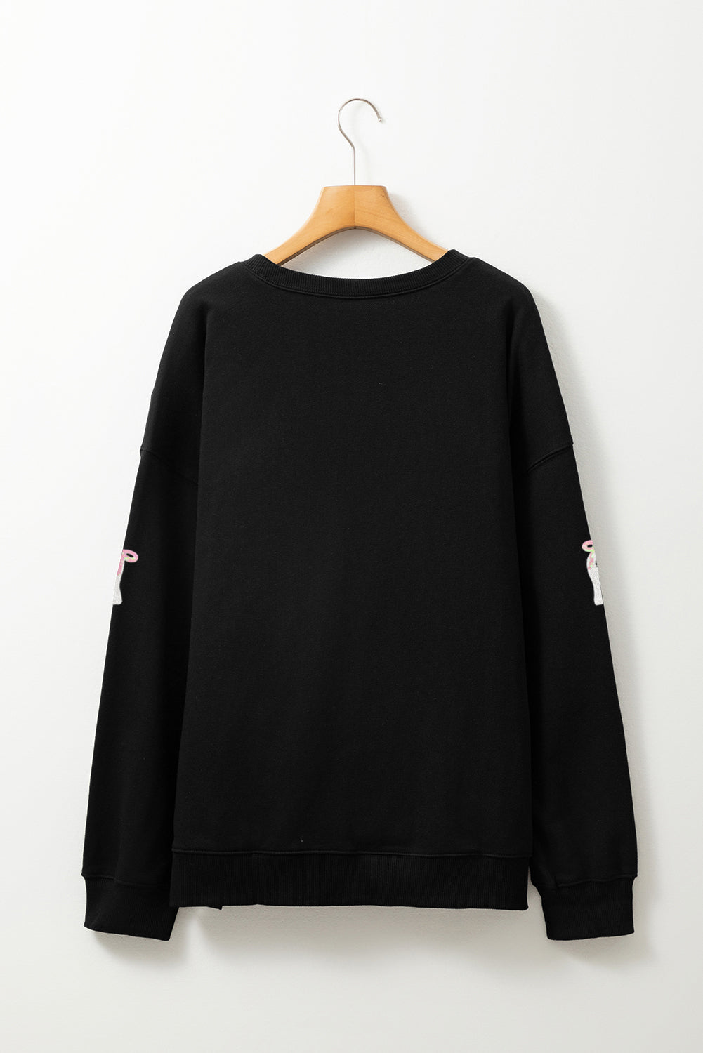 Black Sequin Cute Ghost Halloween Sweatshirt