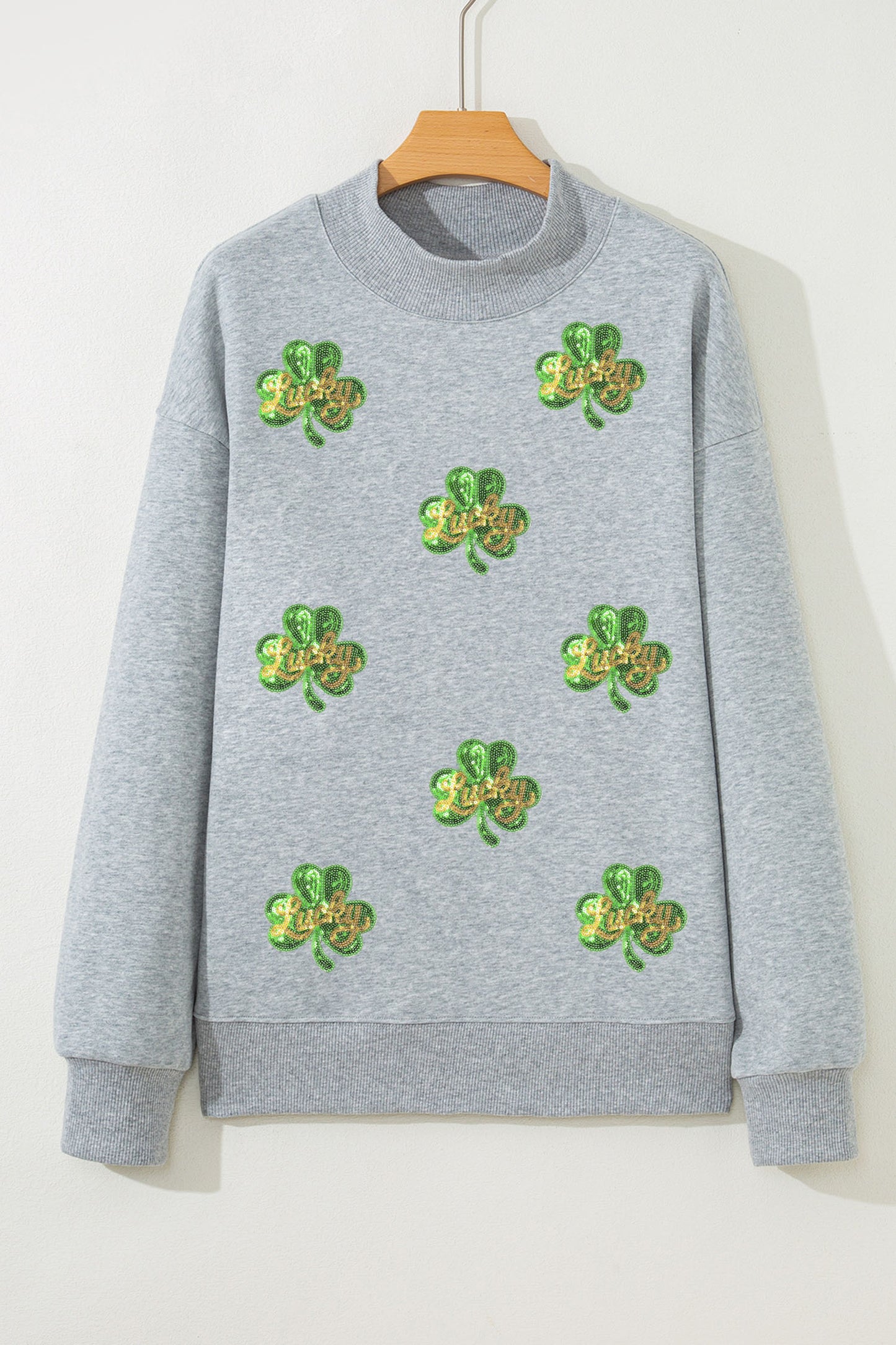 Sequin Lucky Shamrock Sweatshirt