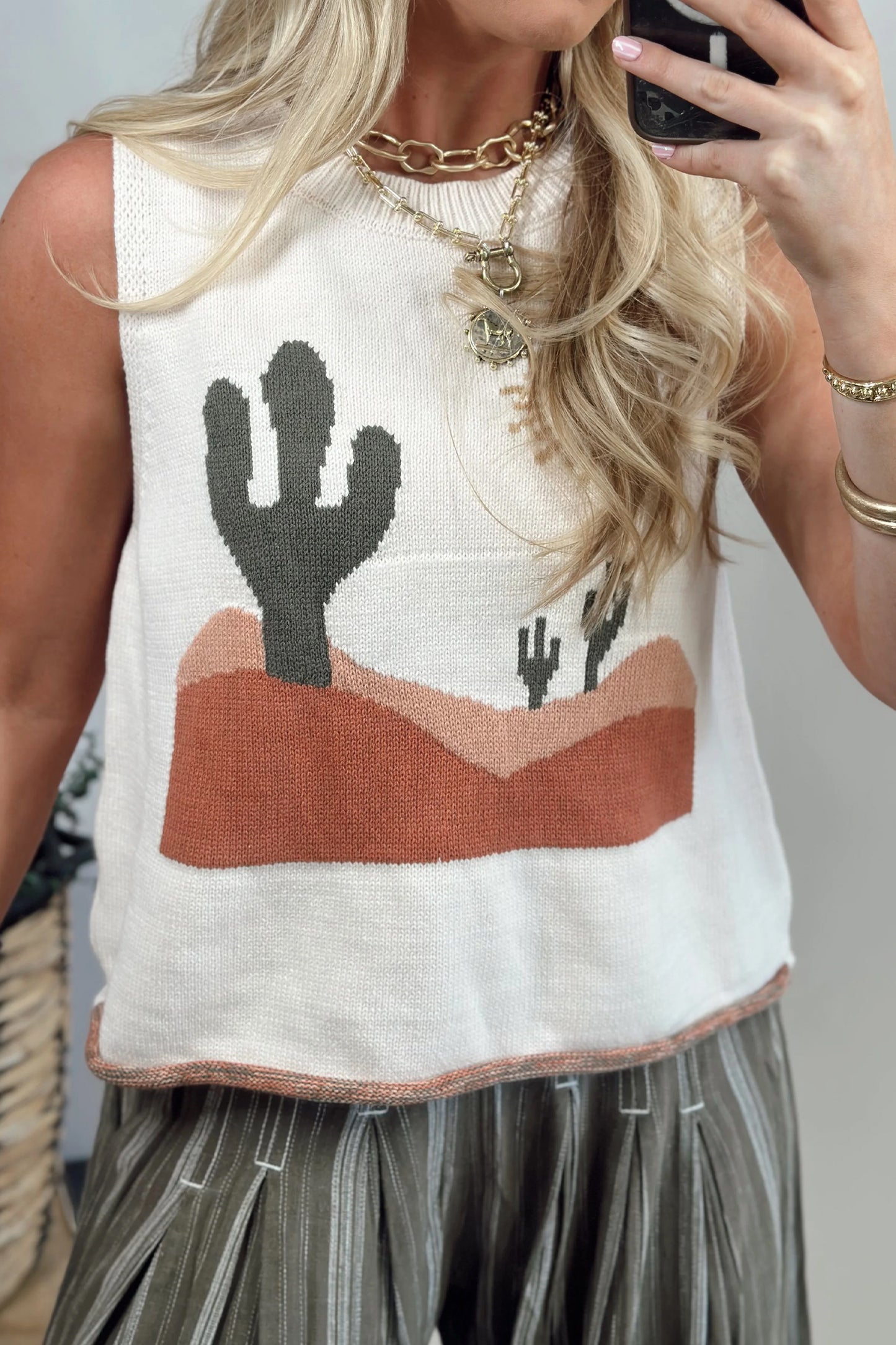 Western Cactus Sweater
