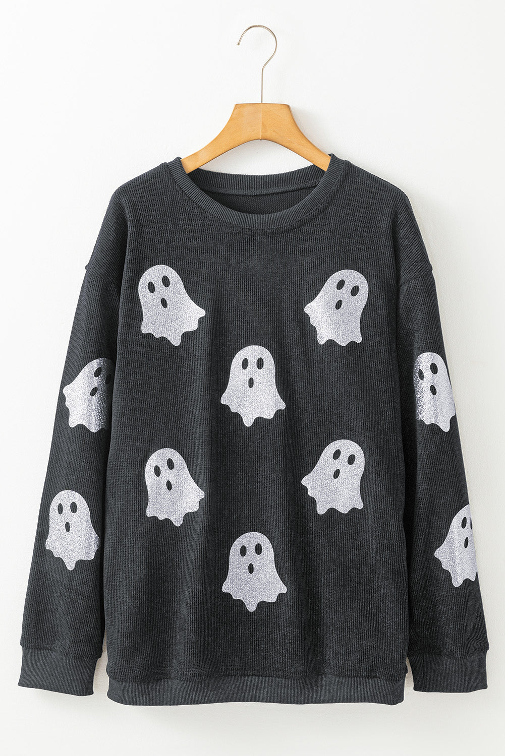 Pink Ghost Corded Halloween Sweatshirt
