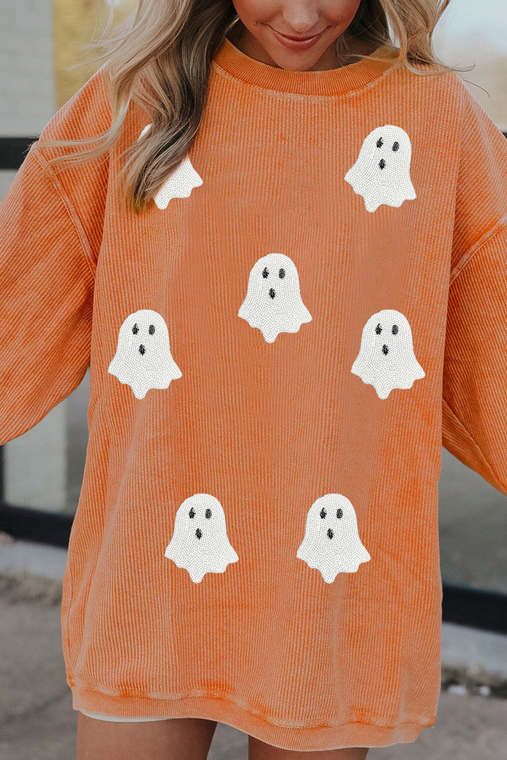 Halloween Ghost Sequin Sweatshirt