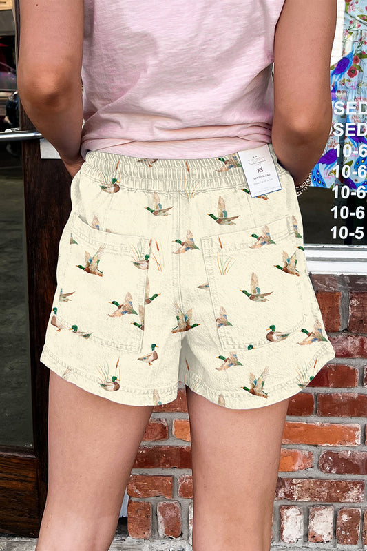 Mallard Print Drawstring Shorts
