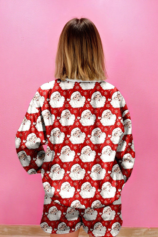 Red Santa Claus Christmas Pajama Set