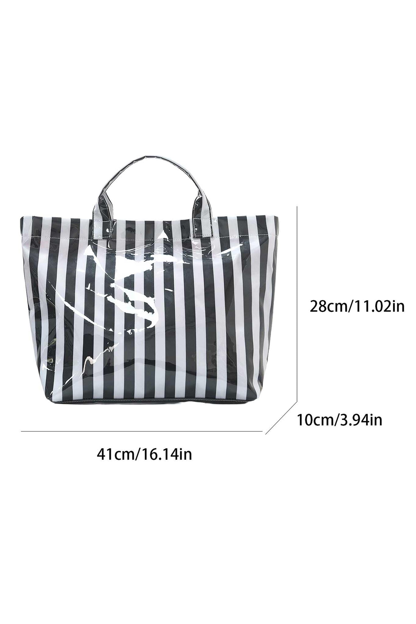 Large Waterproof Striped Carryall Tote Bag