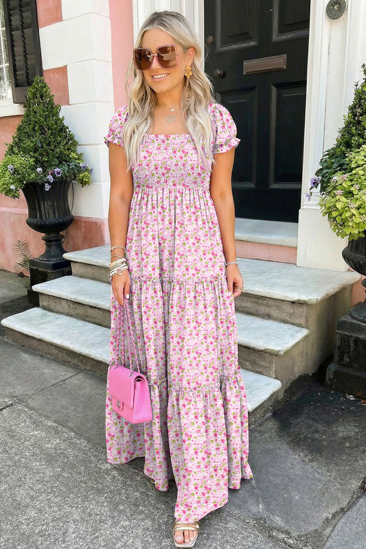 Floral High Waist Maxi Dress