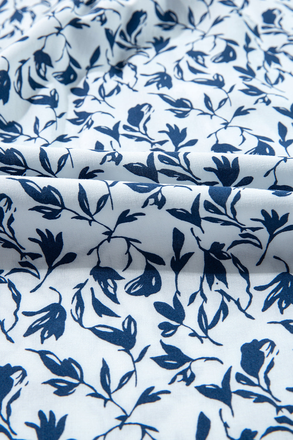 Blue Floral Lace Detail Shirt