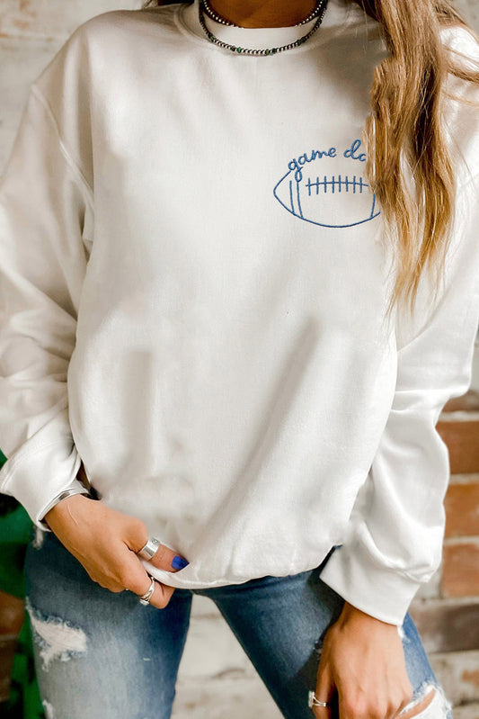 Gameday Football Embroidered Sweatshirt