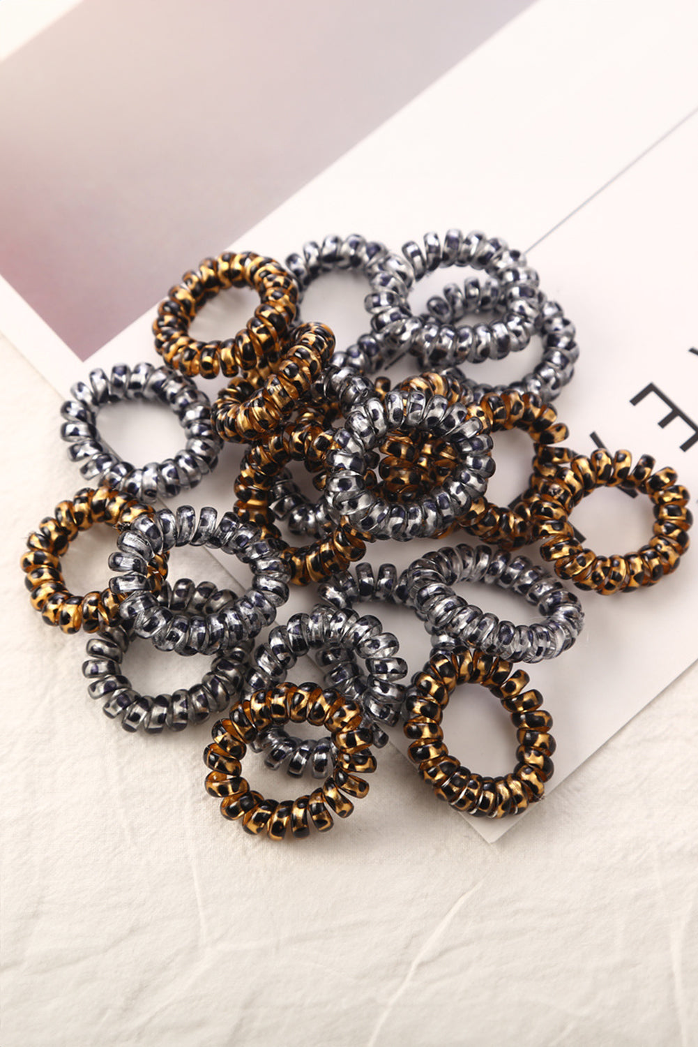 Leopard Print TeleCord Hair Ties