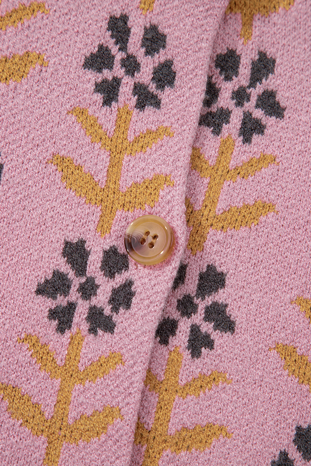 Pink Floral Button Cardigan