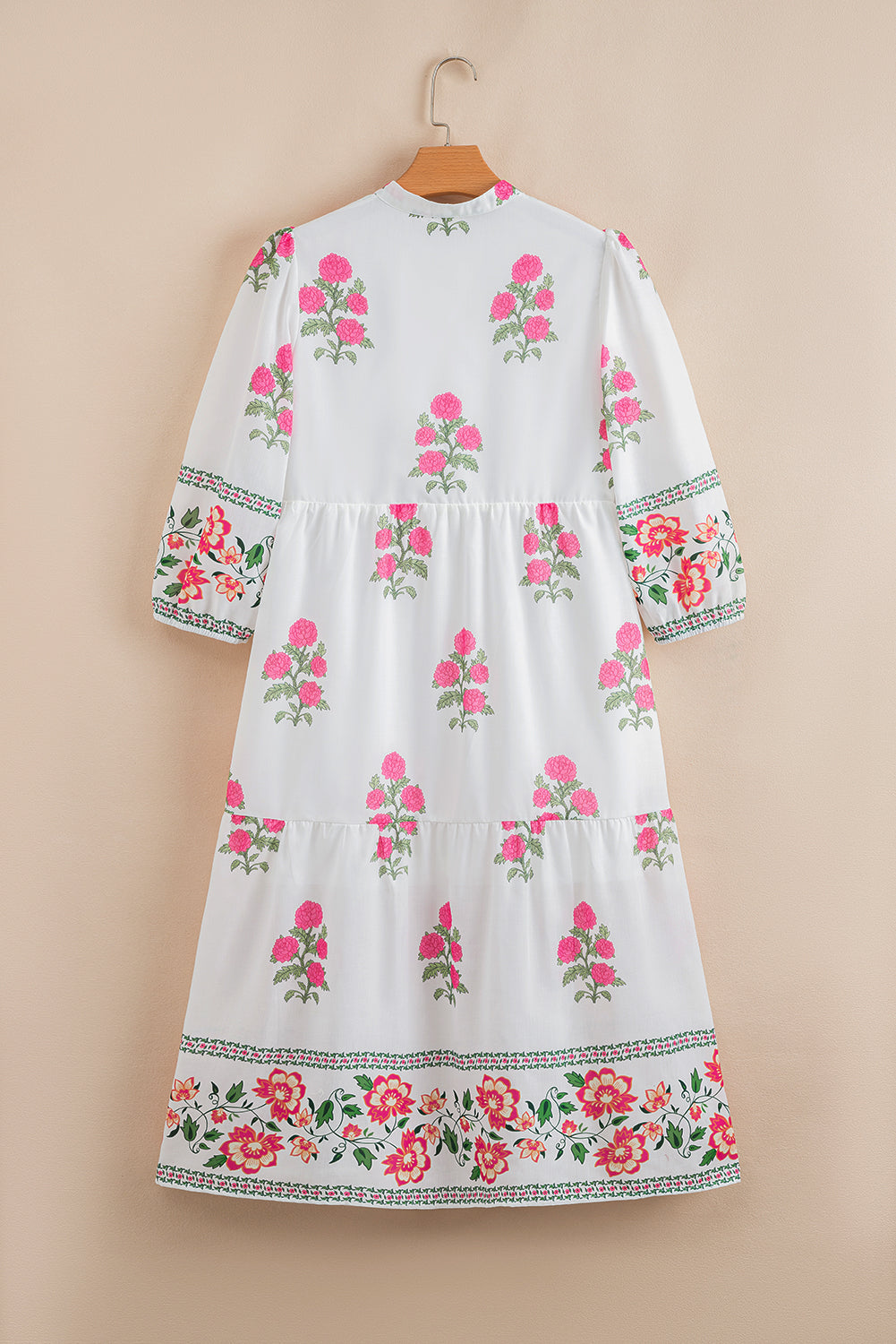 White Floral Tiered Maxi Dress