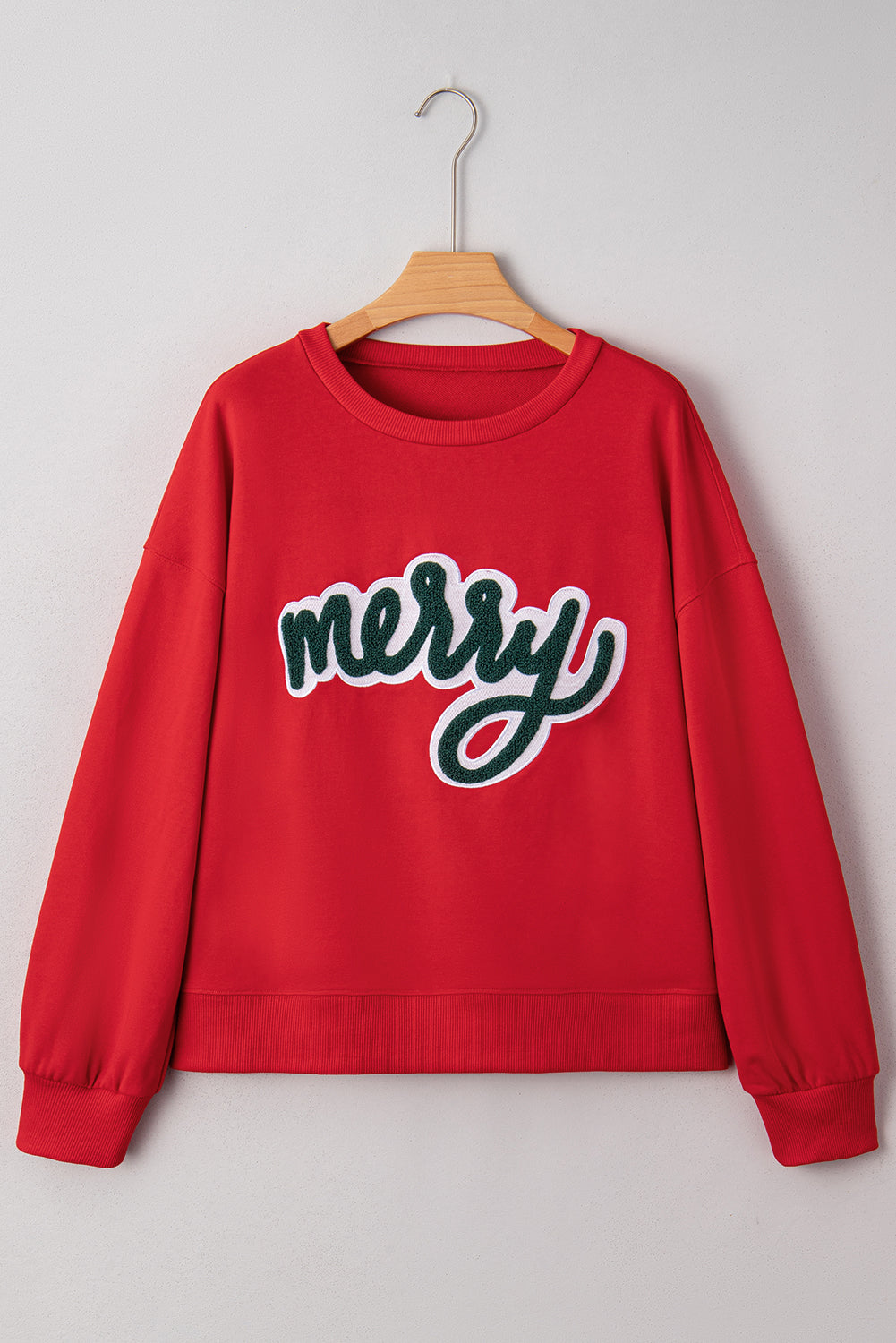 Merry Chenille Patch Christmas Sweatshirt