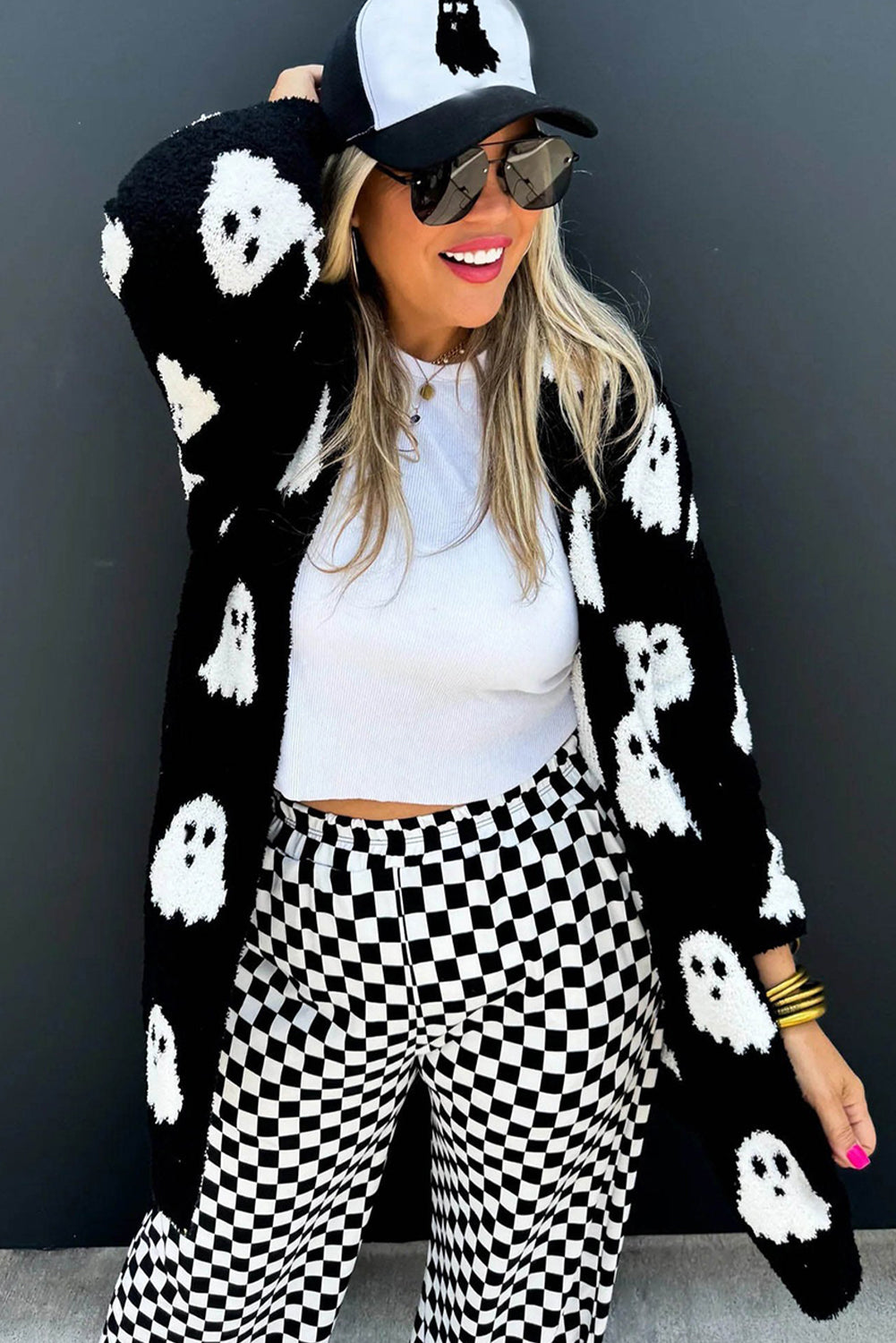 Halloween Ghost Knitted Cardigan