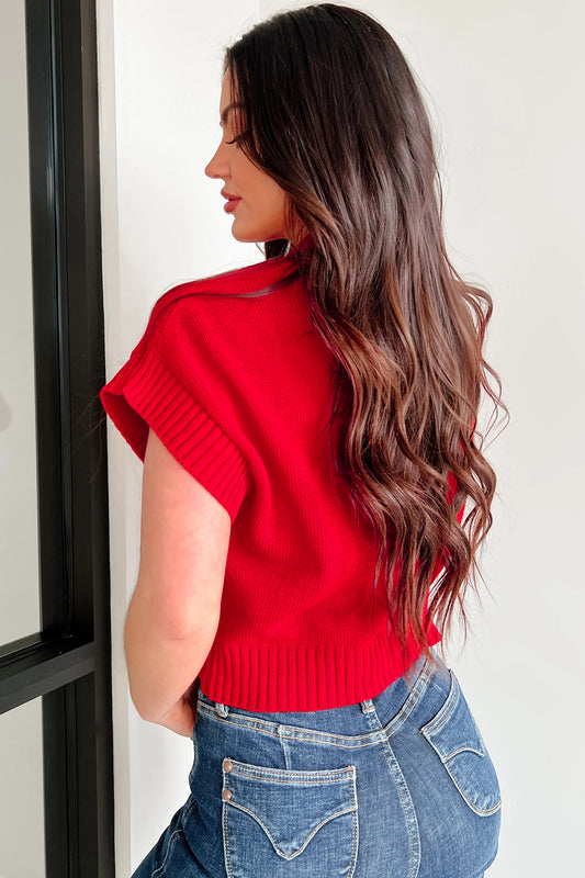 Heart Short Sleeve Sweater
